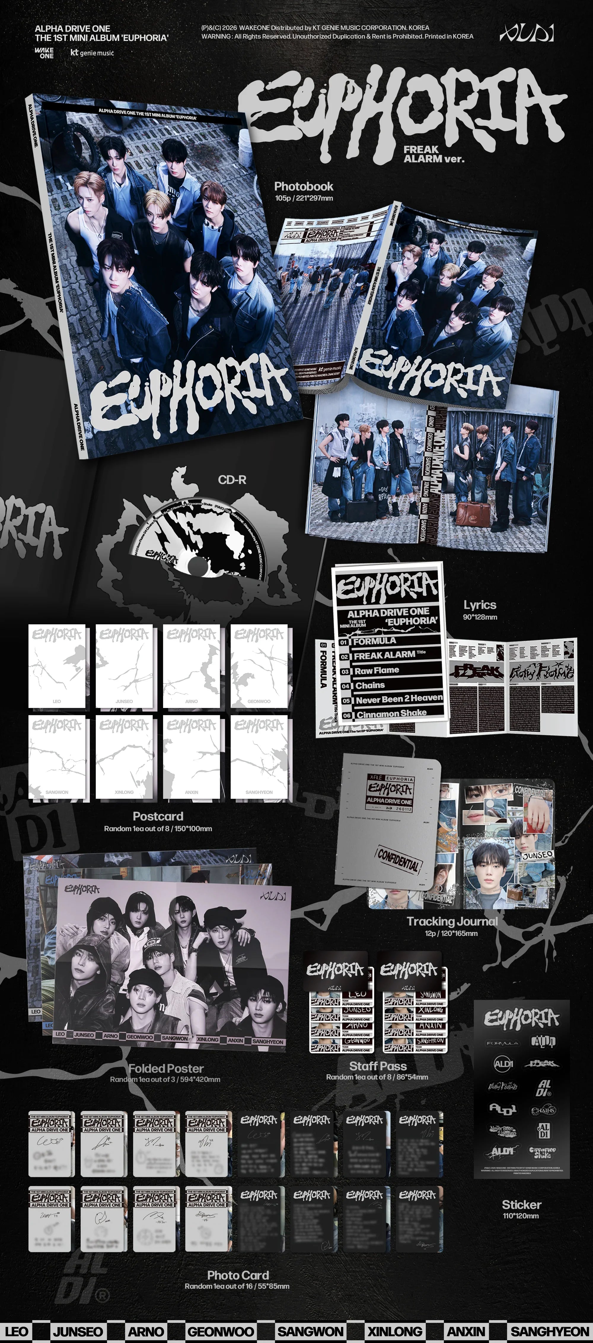 ALPHA DRIVE ONE - Euphoria Star Road 1st Mini Album (Freak Alarm ALPHA DRIVE ONE - Euphoria Star Road 1st Mini Album (Freak Alarm