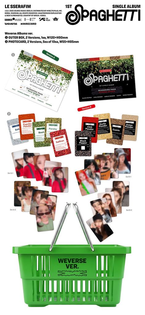 LE SSERAFIM SPAGHETTI 1st Single Album Weverse Version SEOULSTATION berlin Lieferumfang Digital