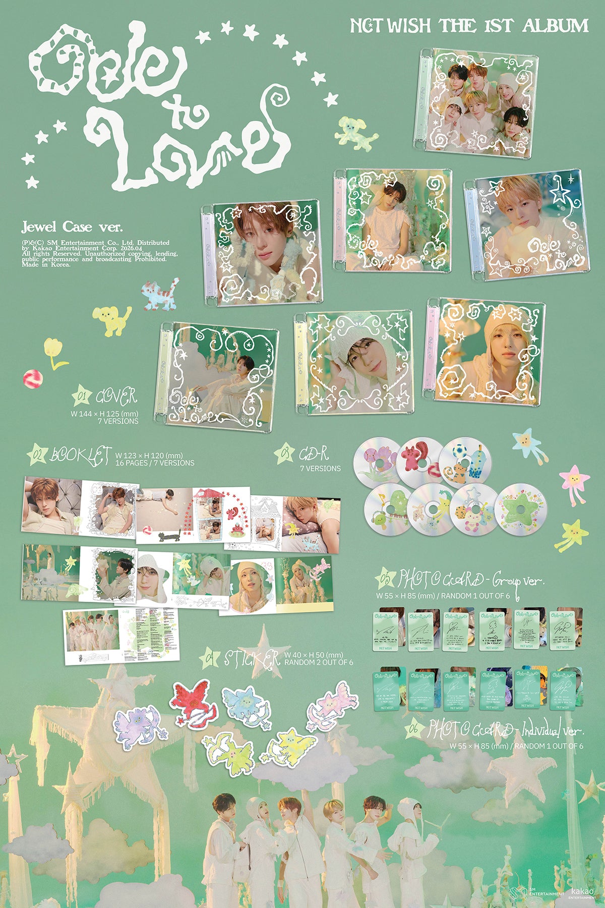 NCT WISH - [ODE TO LOVE] 1st Full Album (Jewel Case Ver.) + Apple