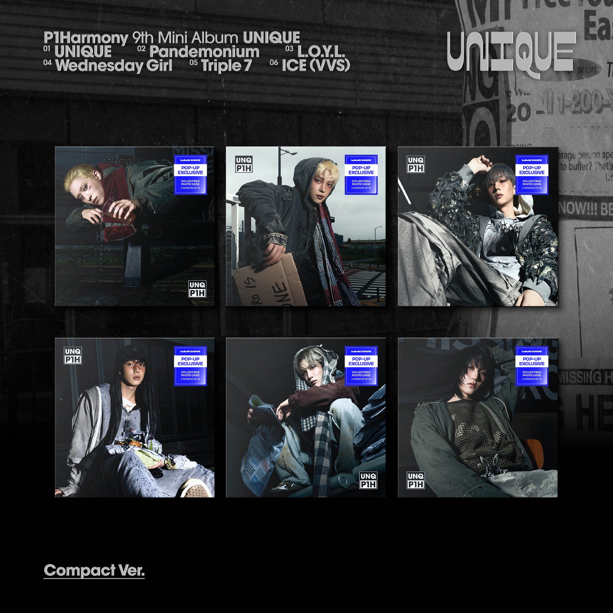 P1Harmony - UNIQUE (Member Compact) - Europe POP-UP Exclusive
