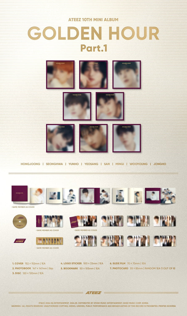 SEOULSTATION berlin ATEEZ Golden Hour Part 1 Member Digipack Korean Version