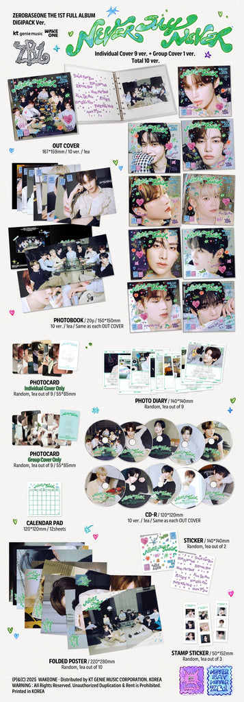 SEOULSTATION berlin ZB1 Kpop Album ZEROBASEONE NEVER SAY NEVER The  Digipack Version 