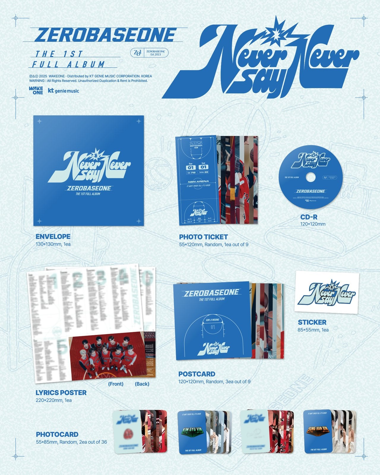 ZEROBASEONE - [NEVER SAY NEVER] The 1st Full Album (Slam Dunk Ver