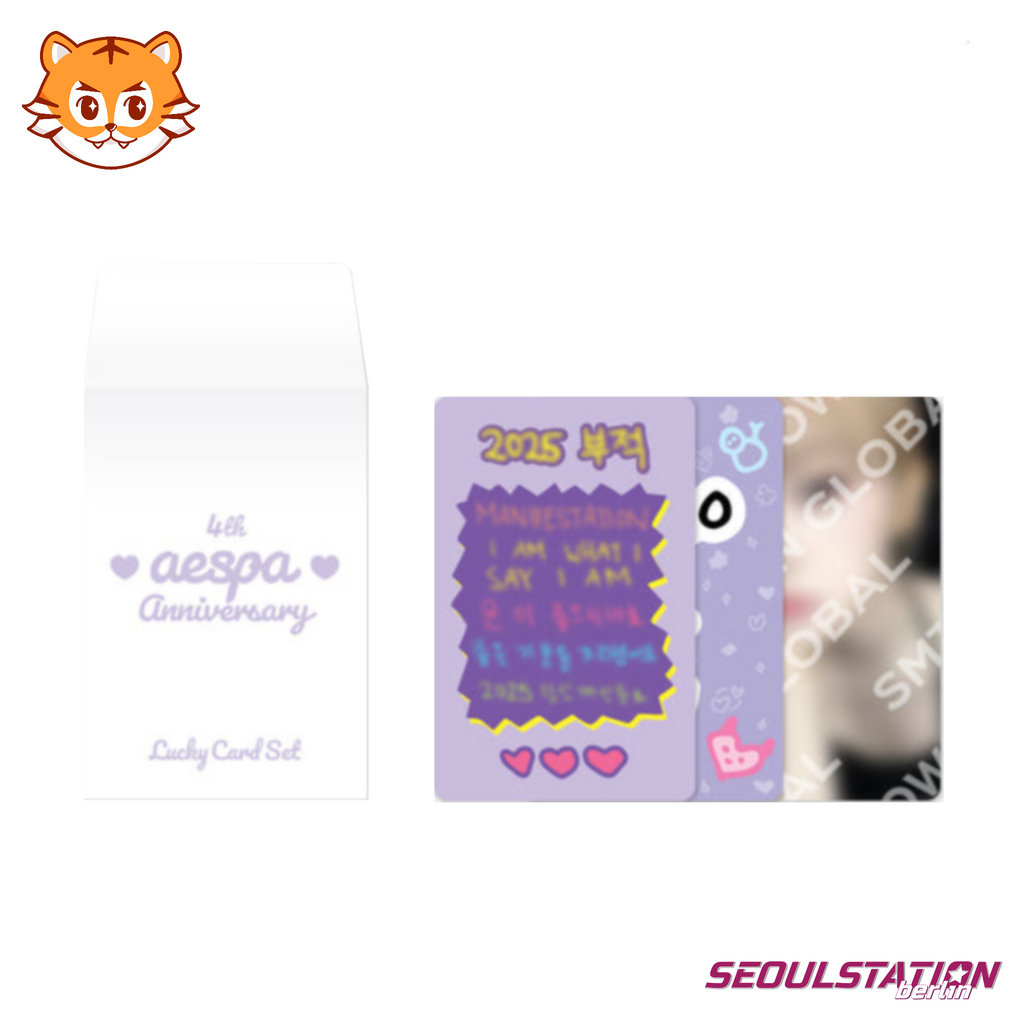 SEOUSLSTATION berlin aespa 4th anniversary luckydraw photocard back Member Lucky Card karina