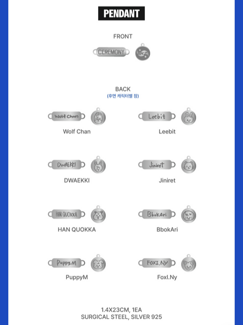 STRAY KIDS x SKZOO Karma Pop-Up Merchandise Ceremony Necklace Pendant SEOULSTATION berlin