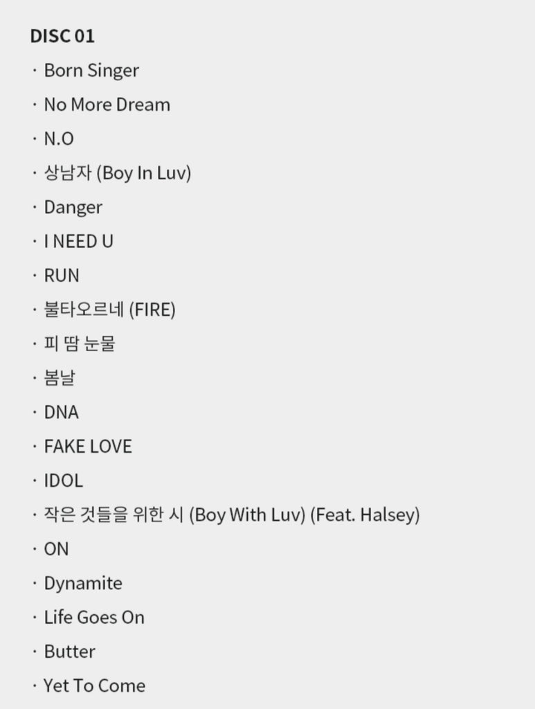SEOULSTATION berlin BTS PROOF Collectors Edition tracklist CD 1