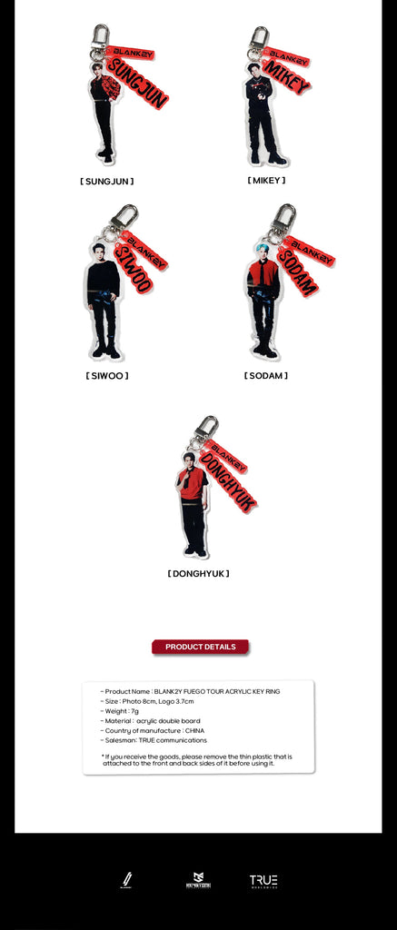 SEOULSTATION berlin Blank2y Acrylic Keychain 1st Meet and live Tour fuego
